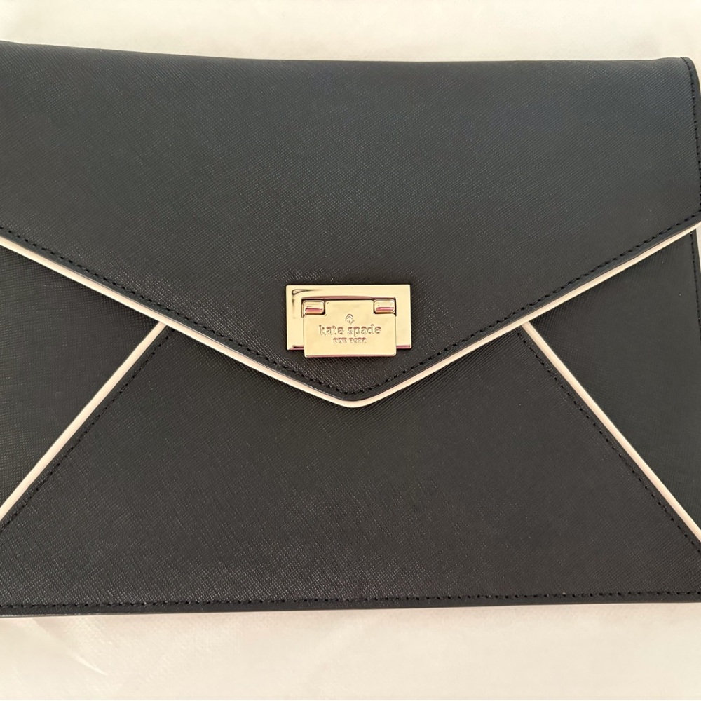 Kate Spade Black Envelope Style Clutch
